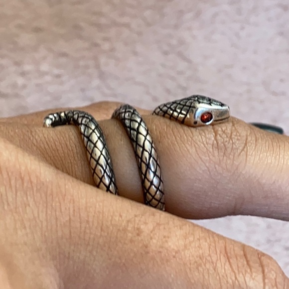 Snake Twist 925 Sterling Silver Ring - Picture 3 of 8